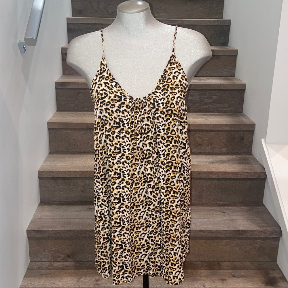 Animal print tank/bathing suit cover/mini dress